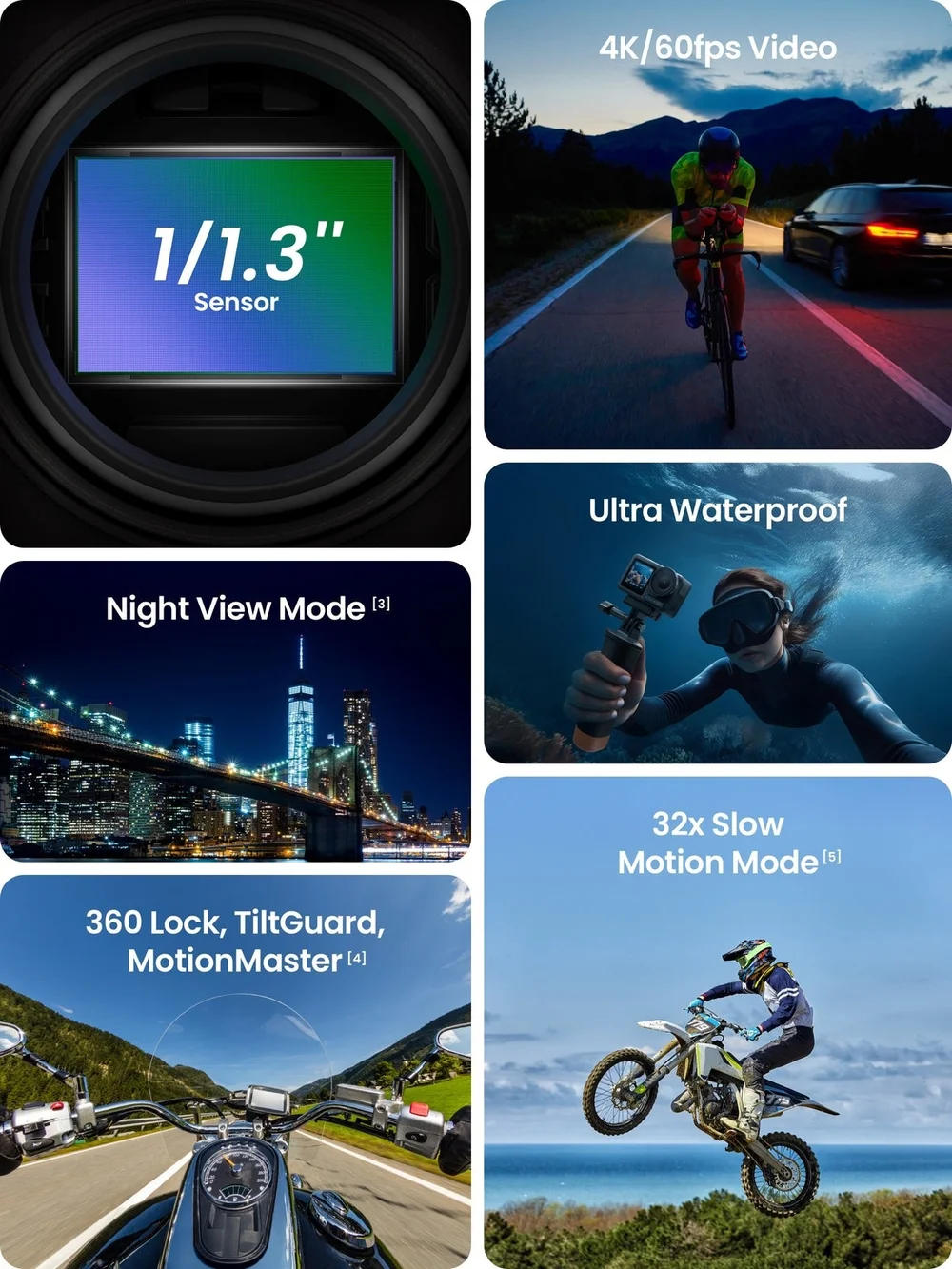 XTRA EDGE Pro Action Camera - 1/1.3